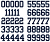 Dallas Cowboys Jersey Style Vinyl Number Decal Sheet Set of 50 #0-9 - Pick Color & Size