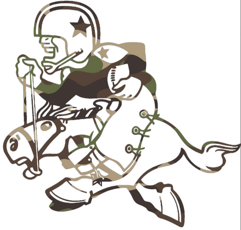 Dallas Cowboys Woodland Camo Camouflage Retro Throwback Logo Premium DieCut Vinyl Decal PICK SIZE