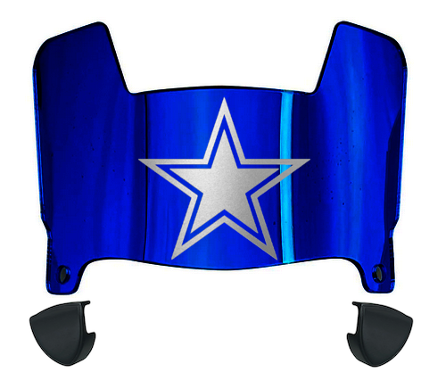 Dallas Cowboys Mini Football Helmet Visor Shield w/ Clips - PICK VISOR & LOGO COLOR