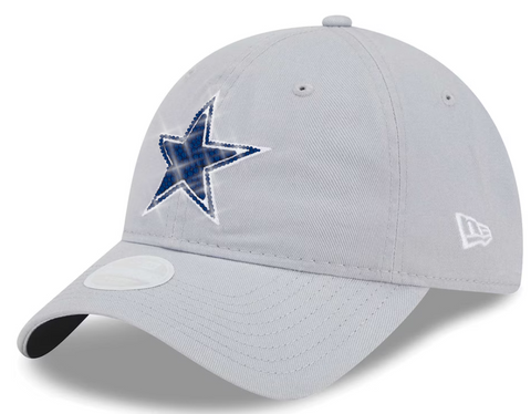 Dallas Cowboys Swarovski Crystal Bling Womens New Era Adjustable Hat Gray