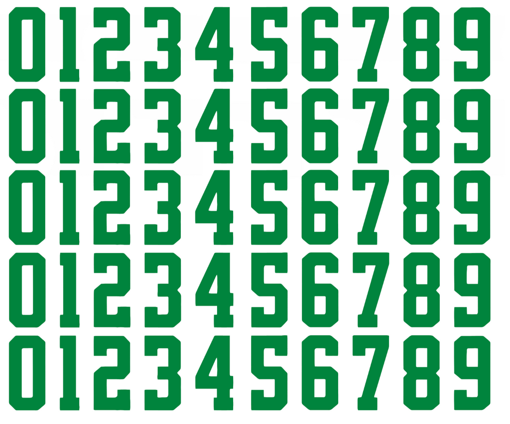 Dallas Stars Helmet Jersey Style Vinyl Number Decal Sheet Set of 50 #0-9 - Pick Color & Size
