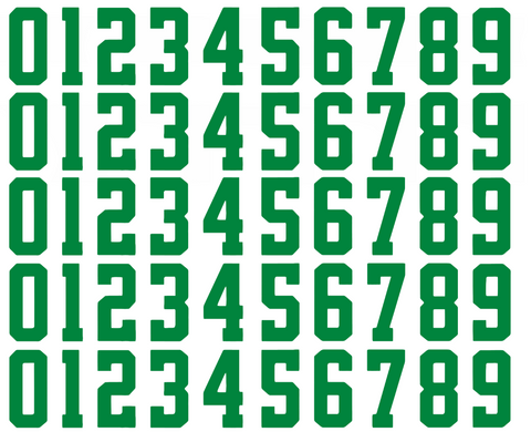 Dallas Stars Helmet Jersey Style Vinyl Number Decal Sheet Set of 50 #0-9 - Pick Color & Size
