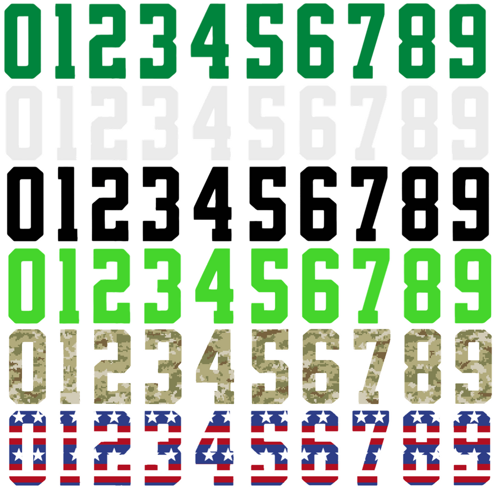 Dallas Stars Helmet Jersey Style Vinyl Number Decal Sheet Set of 50 #0-9 - Pick Color & Size