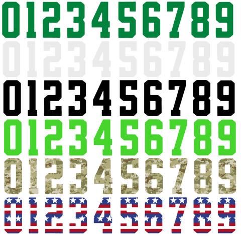 Dallas Stars Helmet Jersey Style Vinyl Number Decal Sheet Set of 50 #0-9 - Pick Color & Size