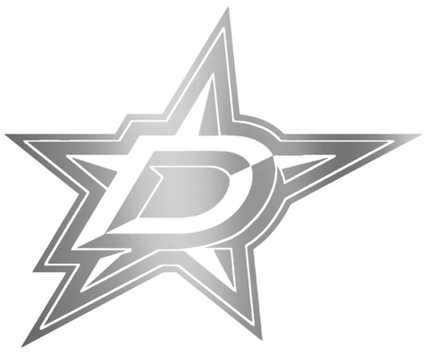 Dallas Stars SILVER CHROME MIRROR Team Logo Premium DieCut Vinyl Decal PICK SIZE