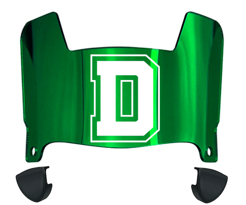 Dartmouth Big Green Mini Football Helmet Visor Shield w/ Clips - PICK VISOR & LOGO COLOR