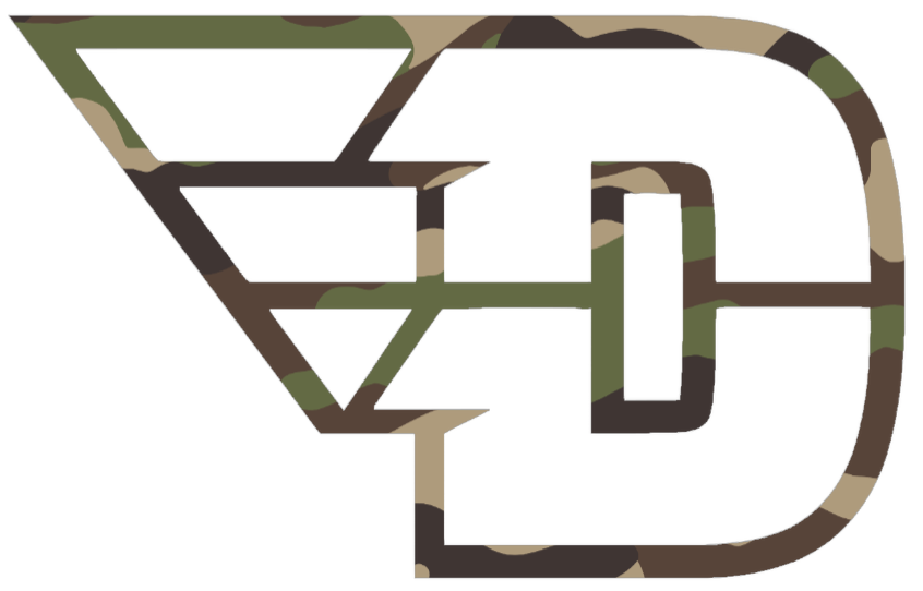 Dayton Flyers Woodland Camo Camouflage Alternate Logo Premium DieCut Vinyl Decal PICK SIZE