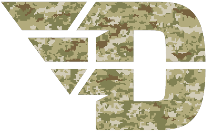 Dayton Flyers Team Logo Salute to Service Camouflage Camo Vinyl Decal PICK SIZE