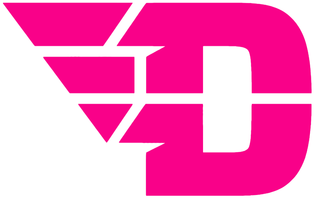 Dayton Flyers Hot Pink Team Logo Premium DieCut Vinyl Decal PICK SIZE