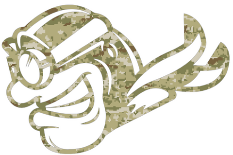 Dayton Flyers Mascot Logo Salute to Service Camouflage Camo Vinyl Decal PICK SIZE