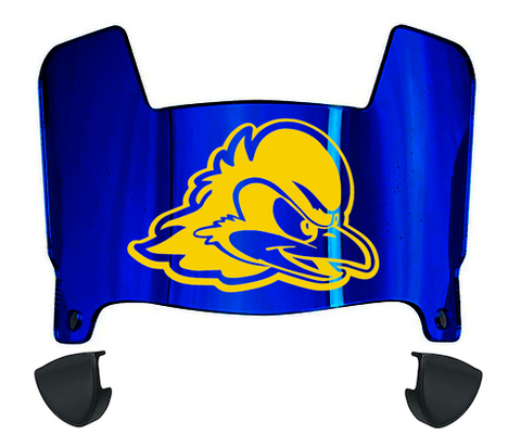 Delaware Blue Hens Mini Football Helmet Visor Shield w/ Clips - PICK VISOR & LOGO COLOR