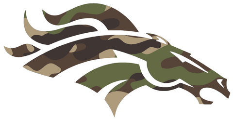 Denver Broncos Woodland Camo Camouflage Alternate Logo Premium DieCut Vinyl Decal PICK SIZE