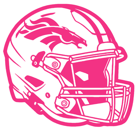 Denver Broncos HOT PINK Football Helmet Premium DieCut Vinyl Decal PICK SIZE