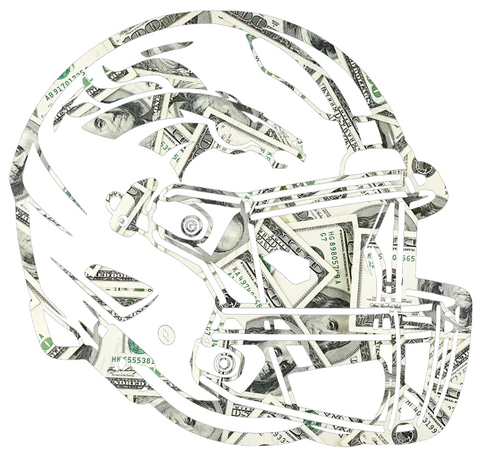 Denver Broncos Football Helmet Money Print Premium DieCut Vinyl Decal PICK SIZE