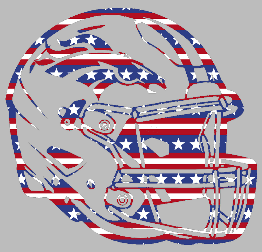 Denver Broncos Football Helmet Stars & Stripes USA American Flag Vinyl Decal PICK SIZE