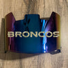 Denver Broncos Full Size Football Helmet Visor Shield Blue Iridium Mirror w/ Clips - PICK LOGO COLOR