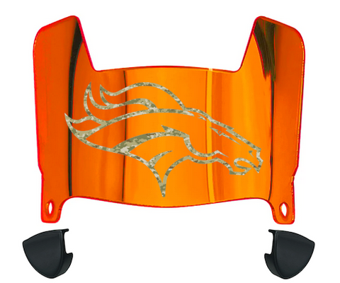 Denver Broncos Limited Edition Mini Football Helmet Visor Shield w/ Clips - PICK VISOR & LOGO COLOR