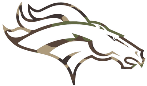 Denver Broncos Woodland Camo Camouflage Team Logo Premium DieCut Vinyl Decal PICK SIZE