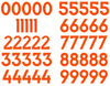 Denver Broncos Jersey Style Vinyl Number Decal Sheet Set of 50 #0-9 - Pick Color & Size