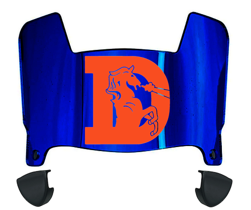 Denver Broncos Retro Throwback Mini Football Helmet Visor Shield w/ Clips - PICK VISOR & LOGO COLOR
