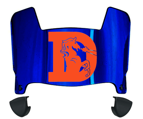 Denver Broncos Retro Throwback Mini Football Helmet Visor Shield w/ Clips - PICK VISOR & LOGO COLOR