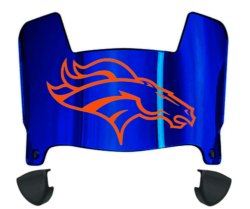 Denver Broncos Mini Football Helmet Visor Shield w/ Clips - PICK VISOR & LOGO COLOR