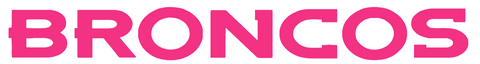 Denver Broncos HOT PINK Team Name Logo Premium DieCut Vinyl Decal PICK SIZE