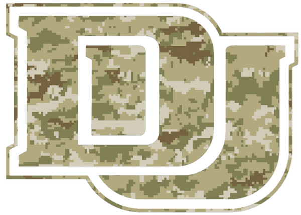 Denver Pioneers Team Logo Salute to Service Camouflage Camo Vinyl Decal PICK SIZE