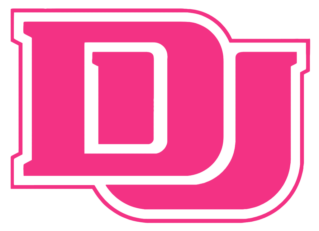 Denver Pioneers HOT PINK Team Logo Premium DieCut Vinyl Decal PICK SIZE