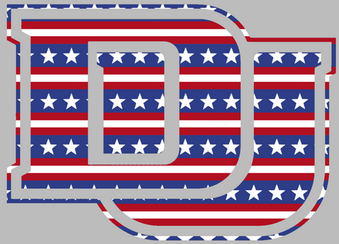 Denver Pioneers Team Logo Stars & Stripes USA American Flag Vinyl Decal PICK SIZE