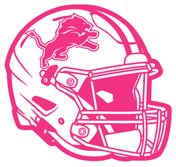 Detroit Lions HOT PINK Football Helmet Premium DieCut Vinyl Decal PICK SIZE
