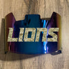 Detroit Lions Full Size Football Helmet Visor Shield Blue Iridium Mirror w/ Clips - PICK LOGO COLOR