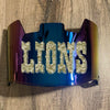 Detroit Lions Full Size Football Helmet Visor Shield Blue Iridium Mirror w/ Clips - PICK LOGO COLOR