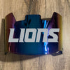 Detroit Lions Full Size Football Helmet Visor Shield Blue Iridium Mirror w/ Clips - PICK LOGO COLOR
