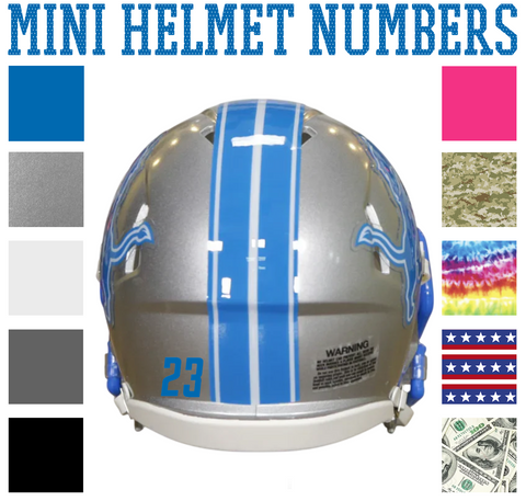 Detroit Lions Jersey Style Vinyl Number Decal Sheet Set of 50 #0-9 - Pick Color & Size