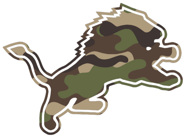 Detroit Lions Woodland Camo Camouflage Retro Throwback Logo Premium DieCut Vinyl Decal PICK SIZE