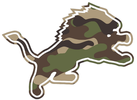 Detroit Lions Woodland Camo Camouflage Retro Throwback Logo Premium DieCut Vinyl Decal PICK SIZE