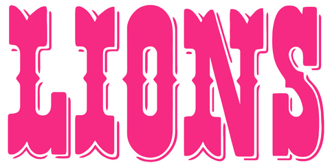 Detroit Lions Hot Pink Retro Throwback Team Name Logo Premium DieCut Vinyl Decal PICK SIZE