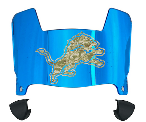 Detroit Lions Limited Edition Mini Football Helmet Visor Shield w/ Clips - PICK VISOR & LOGO COLOR
