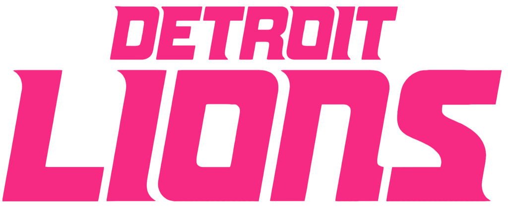 Detroit Lions Hot Pink Team Name Logo Premium DieCut Vinyl Decal PICK SIZE