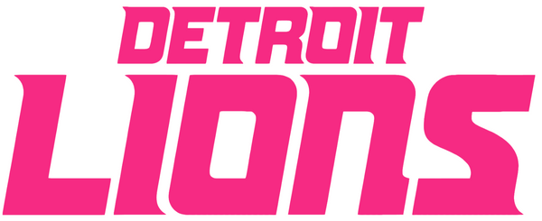 Detroit Lions Hot Pink Team Name Logo Premium DieCut Vinyl Decal PICK SIZE