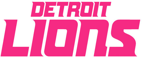 Detroit Lions Hot Pink Team Name Logo Premium DieCut Vinyl Decal PICK SIZE