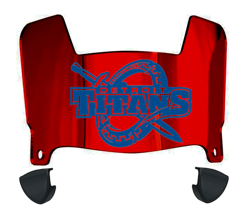 Detroit Mercy Titans Mini Football Helmet Visor Shield w/ Clips - PICK VISOR & LOGO COLOR