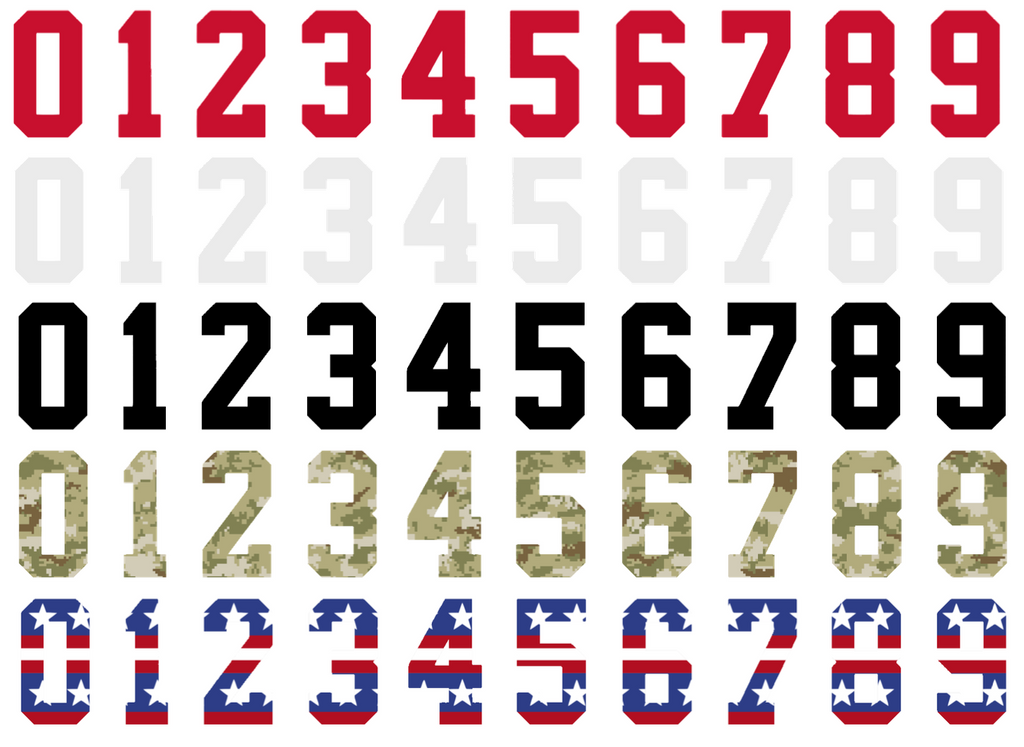 Detroit Red Wings Helmet Jersey Style Vinyl Number Decal Sheet Set of 50 #0-9 - Pick Color & Size