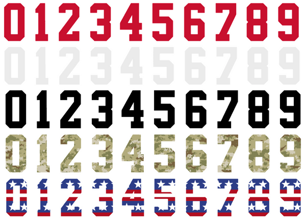 Detroit Red Wings Helmet Jersey Style Vinyl Number Decal Sheet Set of 50 #0-9 - Pick Color & Size