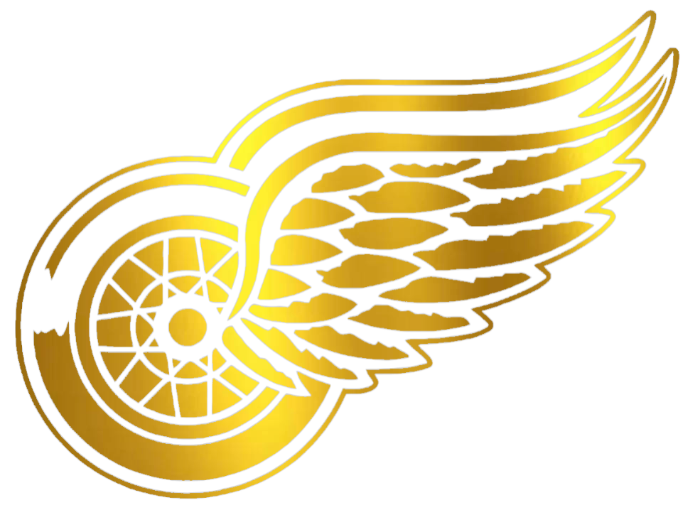 Detroit Red Wings GOLD CHROME MIRROR Team Logo Premium DieCut Vinyl Decal PICK SIZE