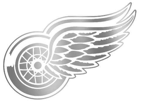 Detroit Red Wings SILVER CHROME MIRROR Team Logo Premium DieCut Vinyl Decal PICK SIZE
