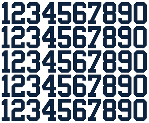Detroit Tigers Baseball Helmet Jersey Style Vinyl Number Decal Sheet Set of 50 #0-9 - Pick Color & Size