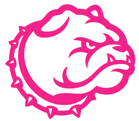 Drake Bulldogs Hot Pink Alternate Mascot Logo Premium DieCut Vinyl Decal PICK SIZE