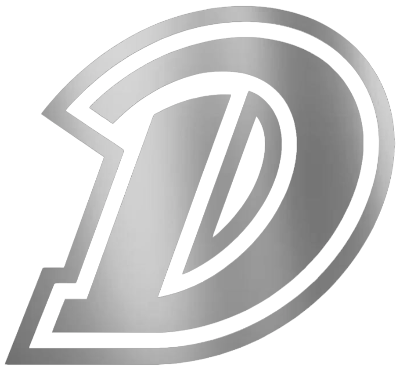 Drake Bulldogs SILVER CHROME MIRROR Team Logo Premium DieCut Vinyl Decal PICK SIZE